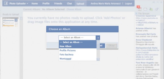 Photo Uploader caricare foto su facebook